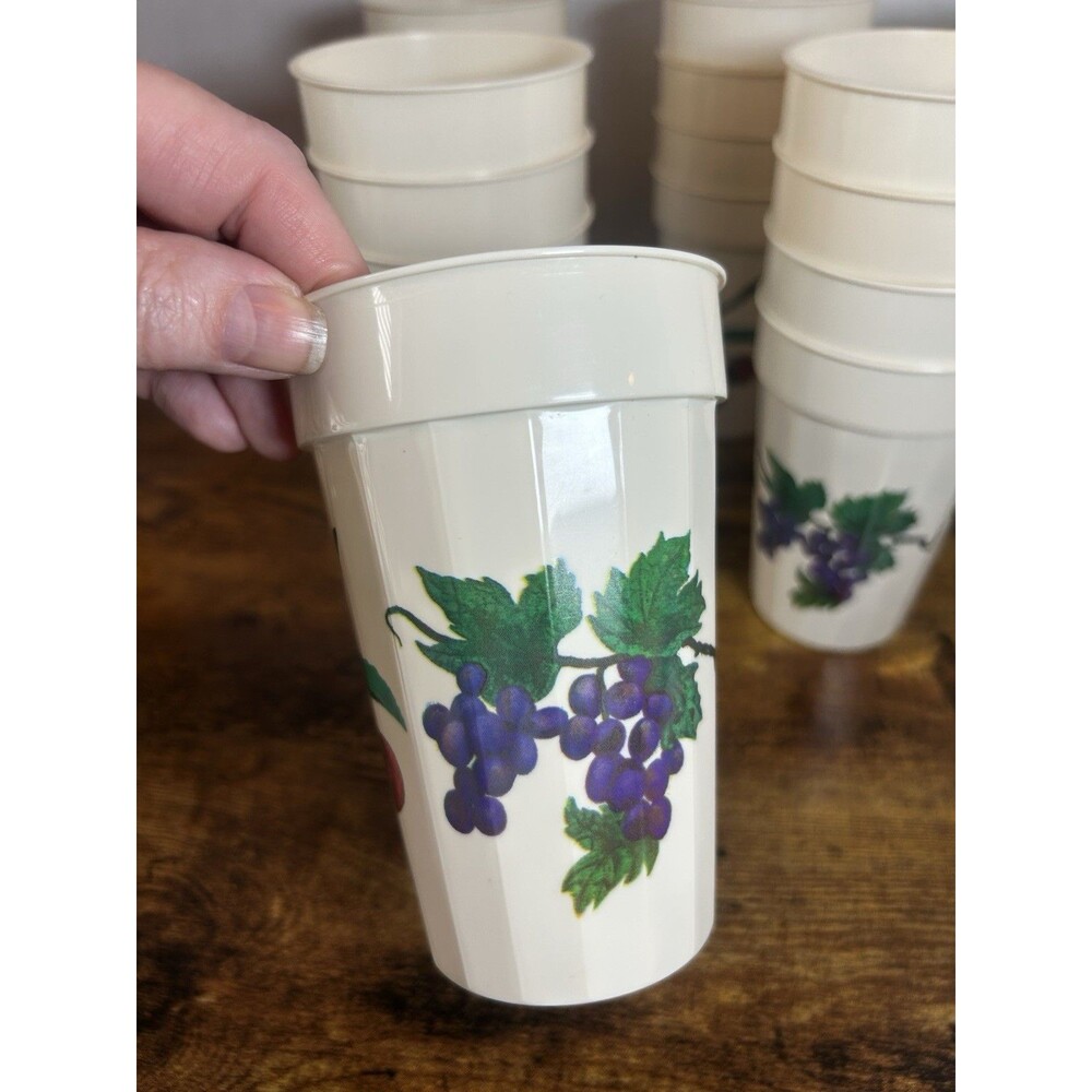 Vintage Packerware Fruit 1/2 Gallon Pitcher & 21 Matching Cups USA Retro Set - Picture 13 of 16